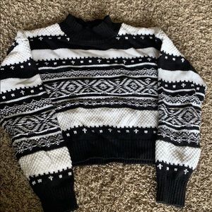cropped mock neck sweater